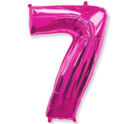 Balon foliowy FX - "Number 7" różowy, 95 cm