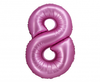 Balon foliowy B&C, Cyfra 8, satynowa różowa, 76 cm