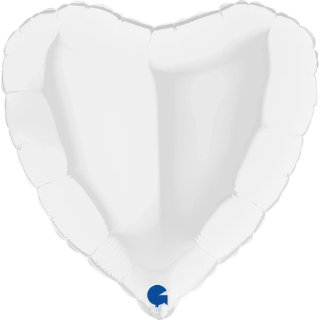 Balon Grabo Serce Białe 18'' - 46 cm 