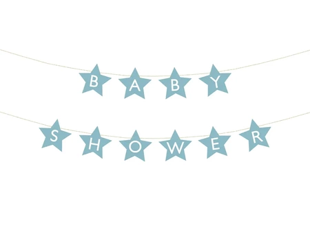 Baner Baby shower, 290x16.5 cm, jasny niebieski