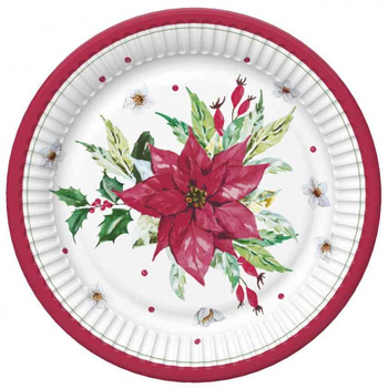 Talerzyki papierowe "Gwiazda Betlejemska", 23cm, 8 szt
