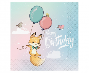 Serwetki Kolekcja Happy Birthday - Lisek, 33x33 cm/ 20 szt.