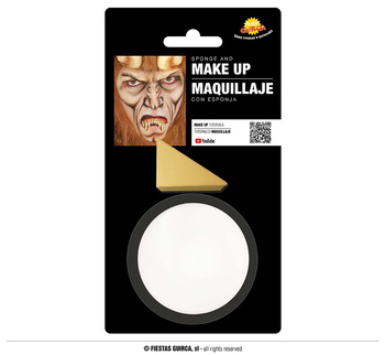 Farbka do twarzy z gąbką, 9gr, biała