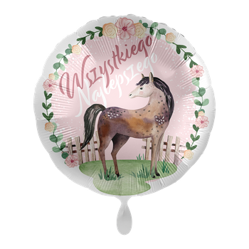 Balon foliowy 18" Charming Horse Birthday  - Wszystkiego Najlepszego