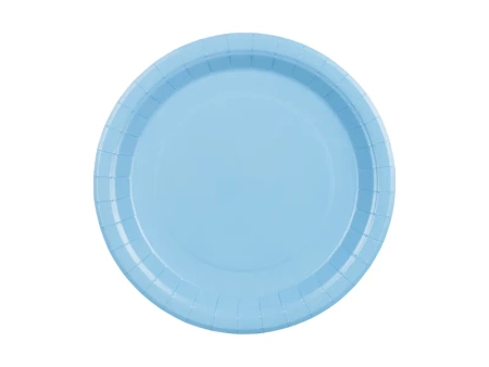 Talerzyki papierowe, jasny niebieski, 23cm