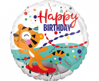 Balon foliowy 18 cali/43 cm Urodzinowy Tygrysek