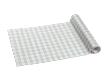 Bieżnik flizelinowy Kratka, szałwiowy, 40x500cm