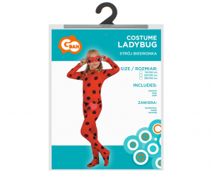 Zestaw Biedronka (kombinezon, maska, saszetka), rozm. 130/140 cm