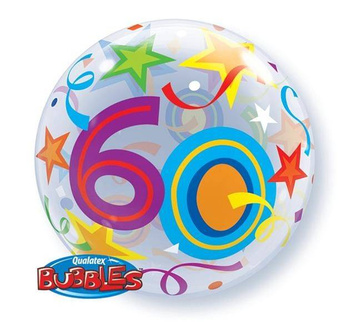 Balon Bubble Deco "60 Urodziny" 22''