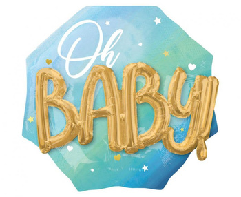 Balon foliowy 28" 3D  - "Blue Baby Boy"