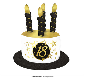 Kapelusz na 18-stkę  urodzinowe świeczki