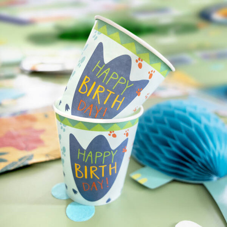 Kubeczki papierowe Dino-Mite, 8 szt, 250ml