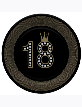 Talerzyki papierowe "18th Hollywood Style", 23cm, 8 szt