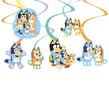 Dekoracje spirale wiszące "Bluey", 6szt