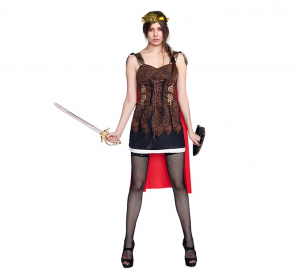 Strój dla dorosłych "Gladiatorka" (sukienka z peleryną), roz. 38