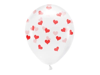 Balony Eco 33 cm, Serca, Crystal Clear