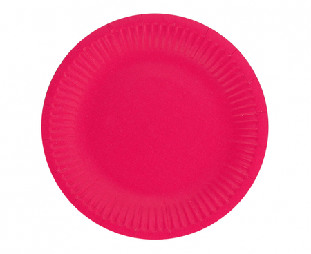 Talerzyki pap. Jednokolorowe, magenta, 18 cm, 6 szt.