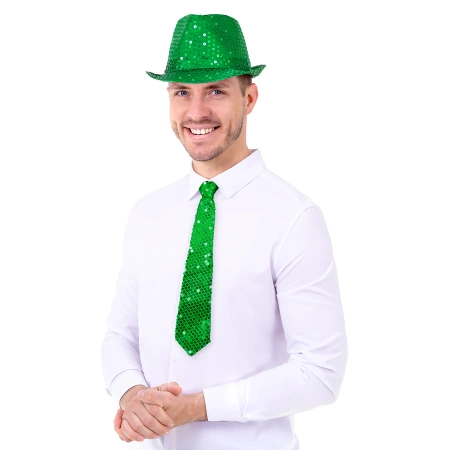 Krawat cekinowy zielony