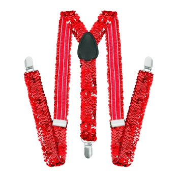 Szelki do spodni cekinowe czerwone