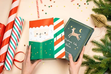 Pudełko na prezenty Mikołaj, 6x22.5x15 cm, mix