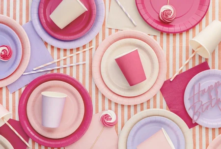 Kubeczki papierowe, jasny różowy, 250ml