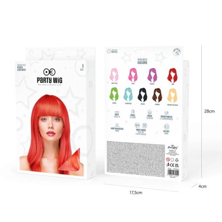 Peruka imprezowa włosy długie proste czerwone