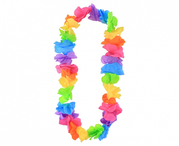 Naszyjnik hawajski satynowy, pastelowy wielokolorowy