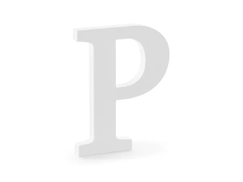Drewniana litera P, biały, 15,5x20cm
