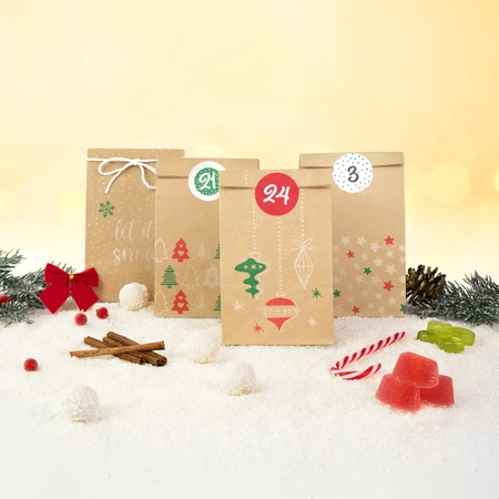 Kalendarz adwentowy Torebki Papierowe DIY 24szt.