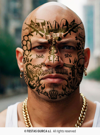 Tatuaż zmywalny na twarz "Thug life"