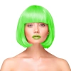 Peruka imprezowa włosy krótkie proste neonowe zielone