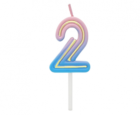 Świeczka cyferka B&C Neon 2