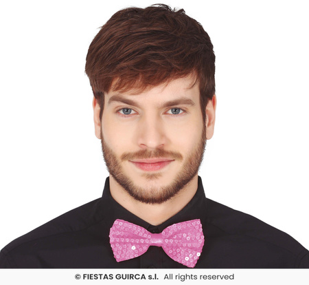 Różowa Muszka cekinowa