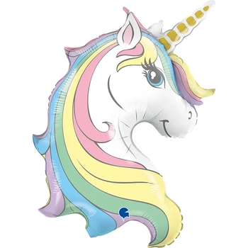 Balon foliowy Macaron Unicorn Head 39'" - 99 cm