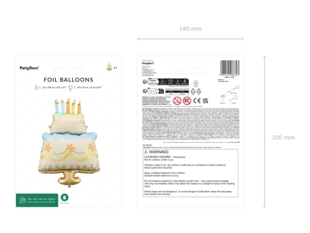 Balon foliowy Tort, 62x104 cm