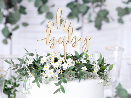 Topper drewniany Oh baby, 17cm