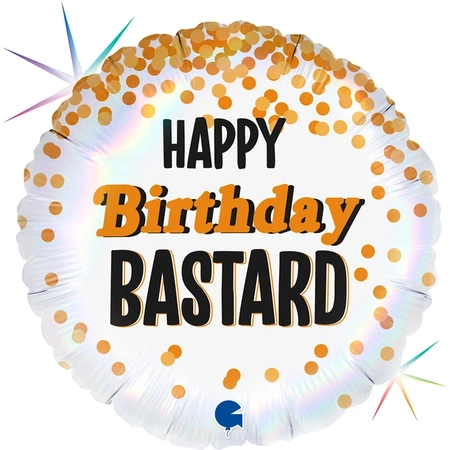 Balon Grabo Happy Birthday Bastard holo 18" - 46 cm