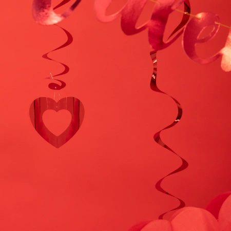 Świderek Serce ażurowy czerwony 5szt.