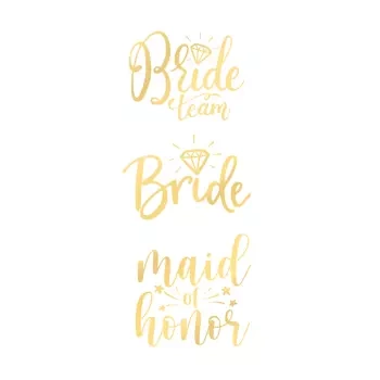 Tatuaże zmywalne Bride to Be golden 13 szt