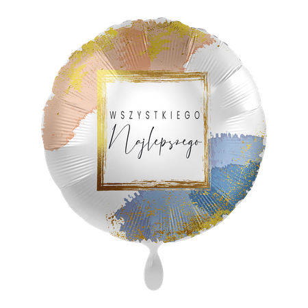 Balon foliowy 18" - Pastel & Gold Wszystkiego najlepszego 