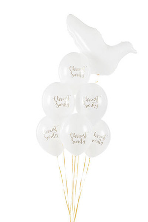 Balony 30 cm, Chrzest Święty, Pastel Pure White