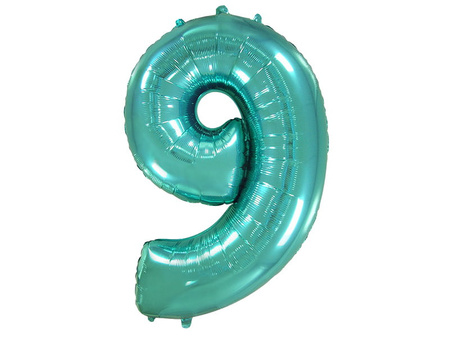 Balon foliowy FX - "Number 9" tiffany, 85 cm