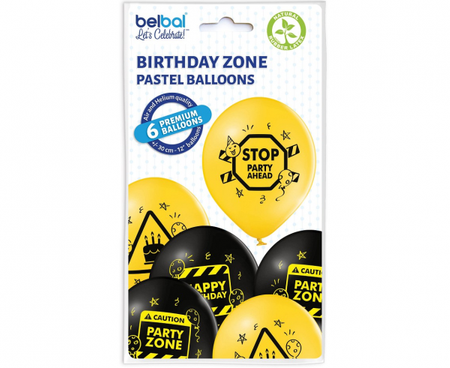 Balony Birthday Zone, 6 szt.