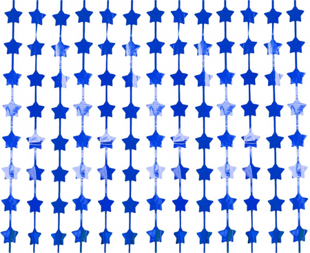 Kurtyna Gwiazdki, metaliczna niebieska, 100x200 cm
