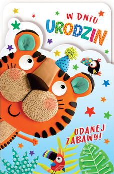 Kartka urodzinowa Tygrys - harmonijka z kolorowanką