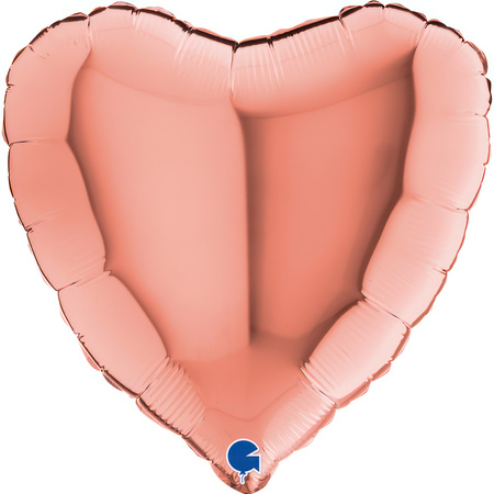 Balon Grabo  Serce Złoto-Różowe 18'' - 46 cm -
