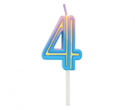 Świeczka cyferka B&C Neon 4