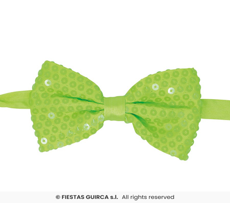 Neonowa zielona muszka cekinowa