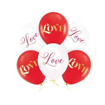 Balony biodegradowalne Love 12cali 6szt. zestaw