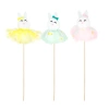 Dekoracje wielkanocne Zajączki w spódniczkach na patyku mix 1 szt.